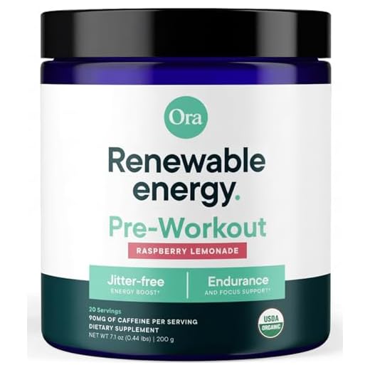 Ora Organic Natural Pre Workout Powder - Raspberry Lemonade Flavor- Provides Jitter Free Energy, Focus, Hydration, & Endurance - Vegan, Certified Organic, Soy, Dairy, & Gluten Free, 20 Servings