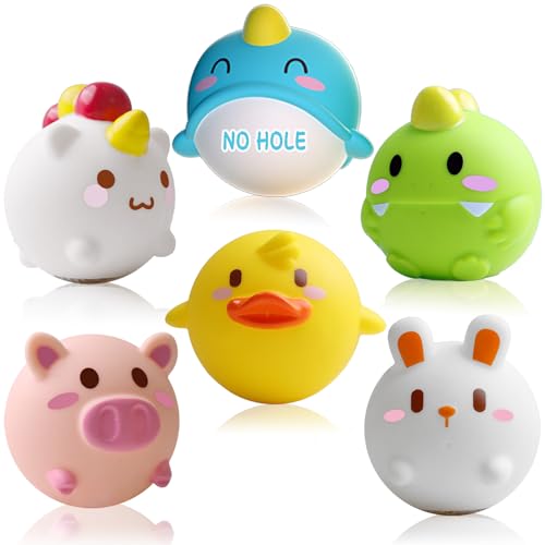 Baby Bath Toys Mold Free Infant for 18 Months Boys Girls 6pcs No Hole Animal Bathtub Toys, Baby Bath Tub Toys for Toddlers 2-3 No Mold Floating Water Toys