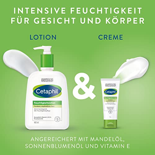 Miniatura 2 de CETAPHIL Loción hidratante, 460 ml y crema hidratante, 85 g, para piel seca y sensible en el cuerpo y la cara, hidrata intensamente 48 horas, clínicamente probado en pieles sensibles