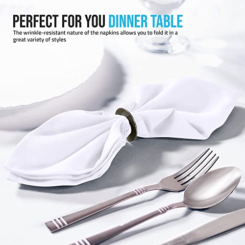 Utopia Home White Cloth Napkins (12 Pack, 18X18 Inches), Ideal Dinner Napkins For Party, Wedding And Lunch/Dinner #TOP1