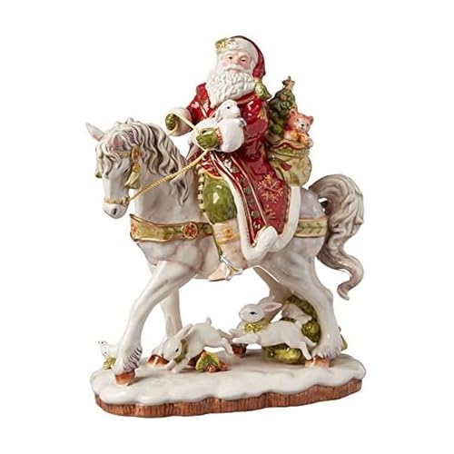 Fitz and Floyd Damask Holiday Up On The Housetop Figurine