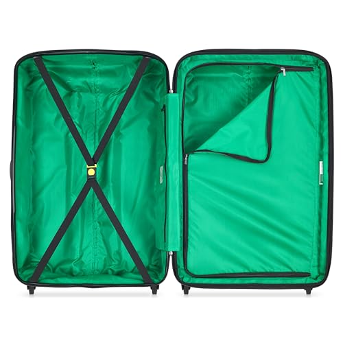 United Colors of Benetton Ribbed Hardside Expandable Luggage with Spinner Wheels, Green, Checked-Large 29 Inch3