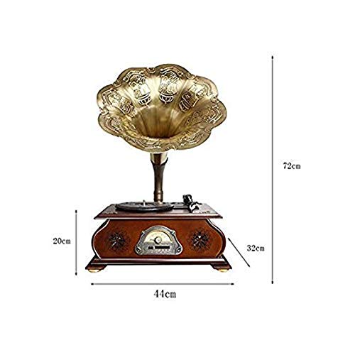 Phonographe rétro Classique Vintage, Platine Vinyle Gramophone Tourne-Disque Aux-in/USB cuivre klaxon FM Radio pour la… - Les Beatles, Paul McCartney, John Lennon, RIngo Starr, George Harrison Phonographe rétro Classique Vintage, Platine Vinyle Gramophone Tourne-Disque Aux-in/USB cuivre klaxon FM Radio pour la… – Image 3