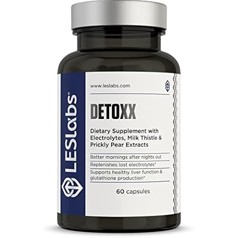 LES Labs DeToxx – Better Mornings & Recovery, Liver Support, Electrolyte Replenishment & Glutathione Support – Prickly Pear, Milk Thistle & NAC – Non-GMO Supplement – 60 Capsules Cover