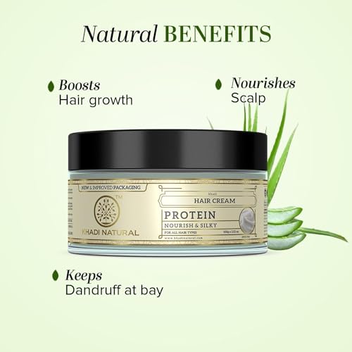 Khadi Natural Protein Hair Cream | Nourishes for Soft, Silky and Shiny Hair | Paraben, SLS Free | Suitable for All Hair Types | 150gm