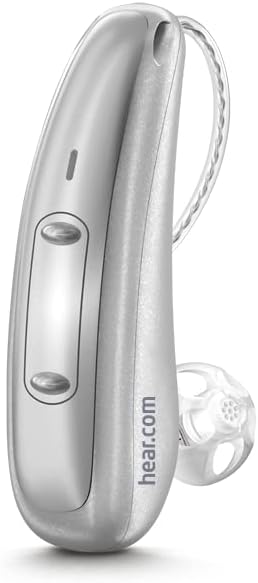 Horizon X RIC- Rechargeable Hearing Aids by Hear.com For Left Ear (7X, Silver)