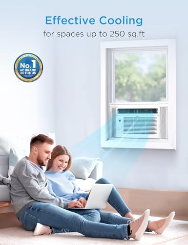 Image of Midea 6,000 BTU Window Air Conditioner, 3-in-1 Cool /Fan /Dehumidifier Window AC Unit, Easycool Air Conditioner with Remote Control, Cools up to 250 Sq. Ft., Fits bedroom, study, office