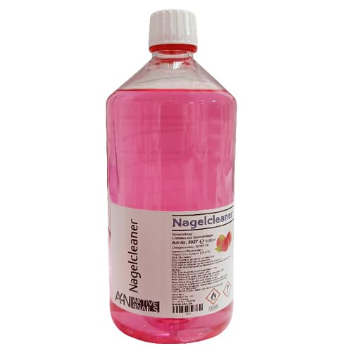 Cleaner mit Himbeerduft für Gel Nägel zum entfetten und reinigen bei der Nagel-Modellage (1000ml) Nail Cleaner Rot für Gelnägel 1 Liter