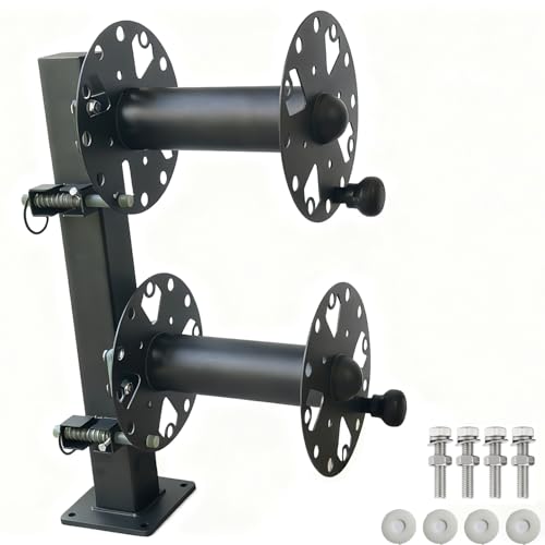 Heavy Duty Double Welding Cable Lead Reel, 10' Lockable with FR4 Fiberglass Rod, 10° Tilting Fixed...