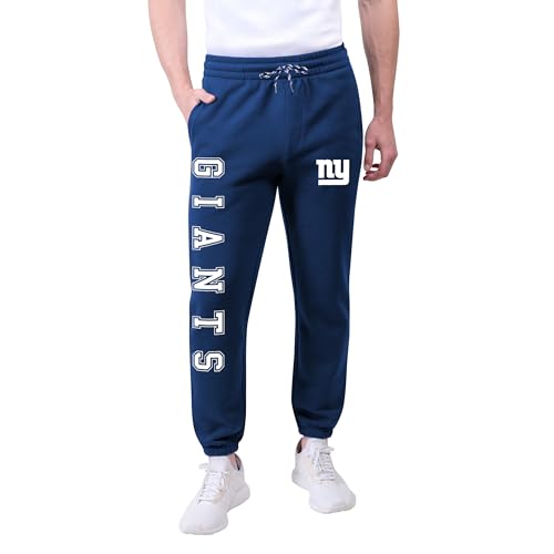 Ultra Game NFL Official Adults Super Soft Game Day Jogger Sweatpants - Unisex, New York Giants, Team Color, Large