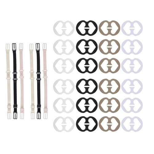 Image of Bra Strap Clips,12 Bra Clips and Bra Straps Holder Women's Black,White,Beige for Full Cup Size