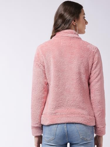 Image of Modeve Women Solid Full Sleeve Fur Standard Length Jacket For Winter