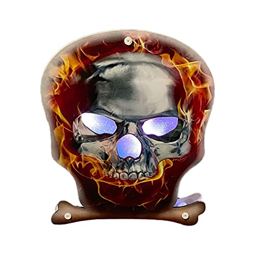 CYGGA Halloween Laterne mit LED in flackernder Totenkopf, für Hochzeit, Party, Deko, Weihnachten, als Stimmungslicht Cover