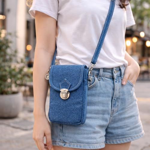 Image of Women Mini Crossbody Mobile Sling Bag - Stylish Small Shoulder Purse with Flap Lock, Adjustable Strap,Lightweight Travel Phone Pouch for Daily Use.