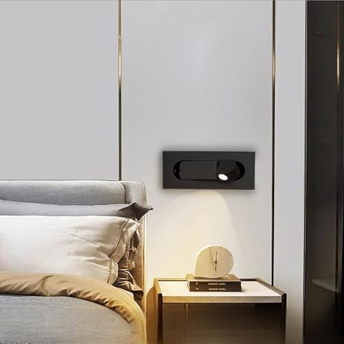 Aplique LED interior 360° en aluminio con luz cálida e interruptor 6