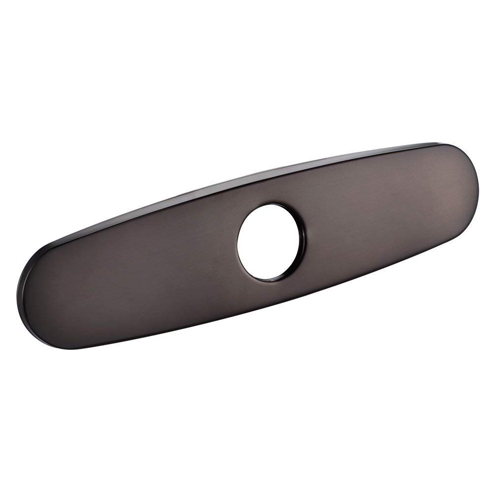 WIQUYBML 10-Inch Kitchen Sink Faucet Tap Hole Cover Deck Plate Escutcheon, Oil Rubbed Bronze Black