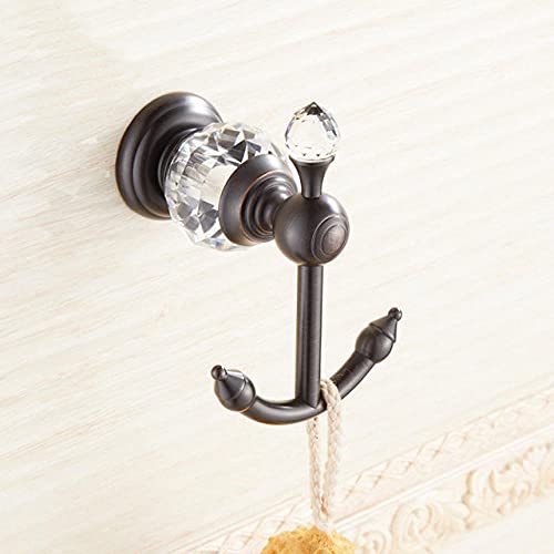 Ganci per accappatoio in cristallo lucido antico