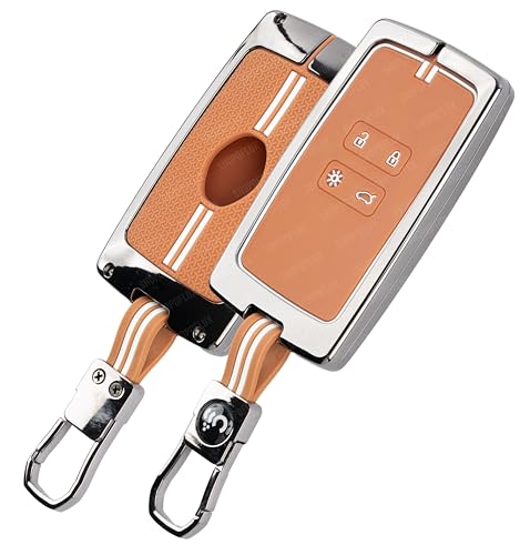 Image of SHOPOFLUX Metal Key Cover Compatible with Renault Triber | Kiger | Duster | Gravite 4 Button Smart Key