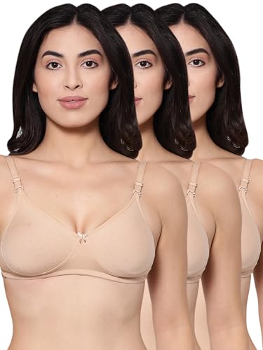 Image of Inner Sense Bra for Woman Made with Organic Cotton and Bamboo I Demi Cups Backless Bra for Woman with Removable Straps and Transparent Back I Non Padded Wire-Free Innerwear