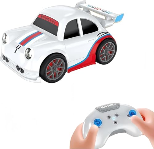 Image of Remote Control Car, Intelligent Inductive Movement Toy Car with Auto-Follow Mode, obstacle avoid and 360Spins Drift, 2.4Ghz RC Racing Car Simulated Sounds and Headlights, Ideal Gift for kids (WHITE)