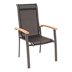 OUTLIV. Alpha Gartenstuhl mit Teak-Armlehnen Anthrazit