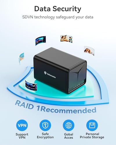 Image of Yottamaster 2 Bay NAS Storage, Quad Core CPU, 1GbE Port, 2GB RAM DDR4, Network Attached Storage Device for Home & Personal Cloud Storage [Diskless]