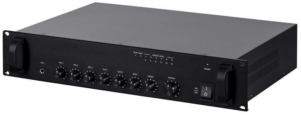 Photo 1 of Monoprice Commercial Audio 60W 5ch 100/70V Mixer Amp with Microphone Priority (NO LOGO) 60 Watt Mixer Amp