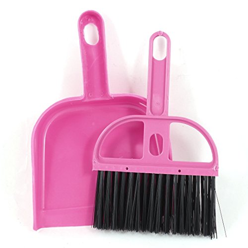 Kcopo Handfeger Kehrset Kehrgarnitur Tool Buero Hause Kfz-Reinigung Mini Schneebesen Besen Kehrschaufel Rosa