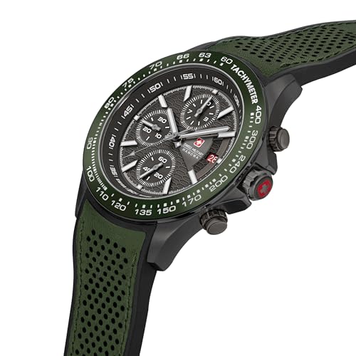 Image of Swiss Military Hanowa SMWGO0003441 - Swiss Made Round Olive Chronograph - Watch for Men