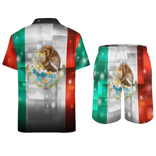 Summer Vacation Outfits for Men 2 Piece Beach Suit Casual Lapel Button Down Shirt and Shorts4