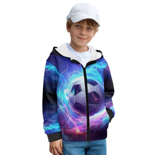 YEXIATODO Zipper Hooded Sweatshirt for Boys Long Sleeve Crop Top Hoodies Fleece-Lined Pullover Sweatshirts with Pockets