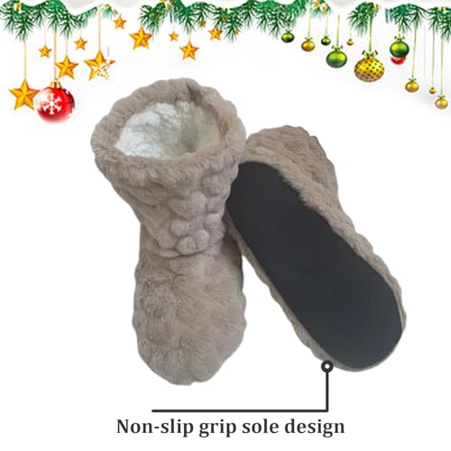 Chaussettes d'hiver pelucheuses et chaudes avec semelle antidérapante