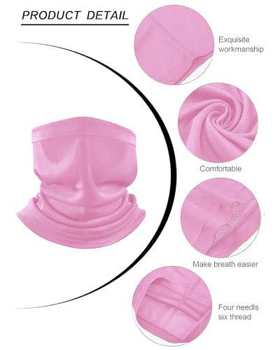 Image of Geyoga 4 Pcs Neck Gaiter Face Cooling Mask UV Sun Protection Scarf Thin Breathable Neck Gaiter Bandana for Men Women Cycling