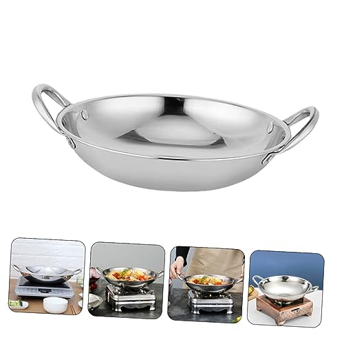 Wok de Acero Inoxidable con Doble Asas de Cocina miniatura 6