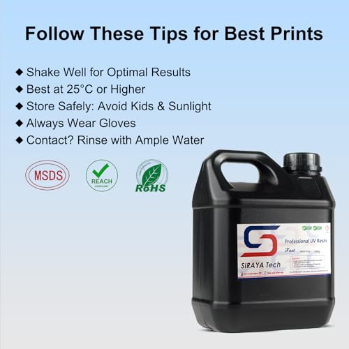 Image of Siraya Tech Fast ABS-Like 3D Printer Resin 405nm UV-Curing 8K Resin Easy to Print Non-Brittle High Precision Standard Photopolymer Resin 3D Print Liquid for LCD DLP 3D Printing(Metal Grey, 2kg)