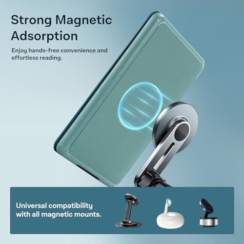 Image of CoBak Lightweight Stand Case for 7 inch 12th Gen 2024 and Colorsoft with Right Hand Strap - Compatible with iPhone MagSafe, for Samsung /Belkin /Anker Wireless Charging Pads,Misty Blue