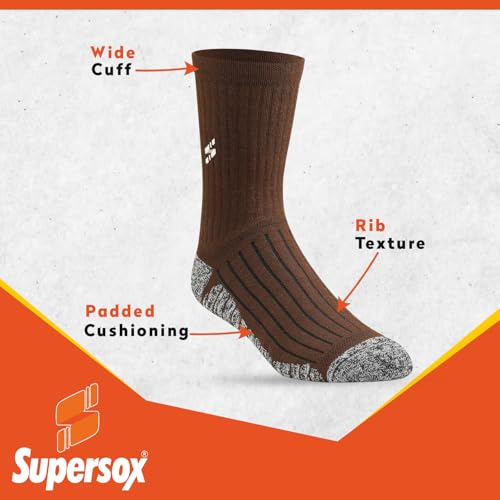 Image of Supersox Calf Length Sports Socks For Men Combo, Made With Durable Breathable Cotton, Anti Odour, Anti Bacterial, Anti Sweat, Moisture Aborbant with Thick Cushioned Bottom (Multicolor, Pack of 3)