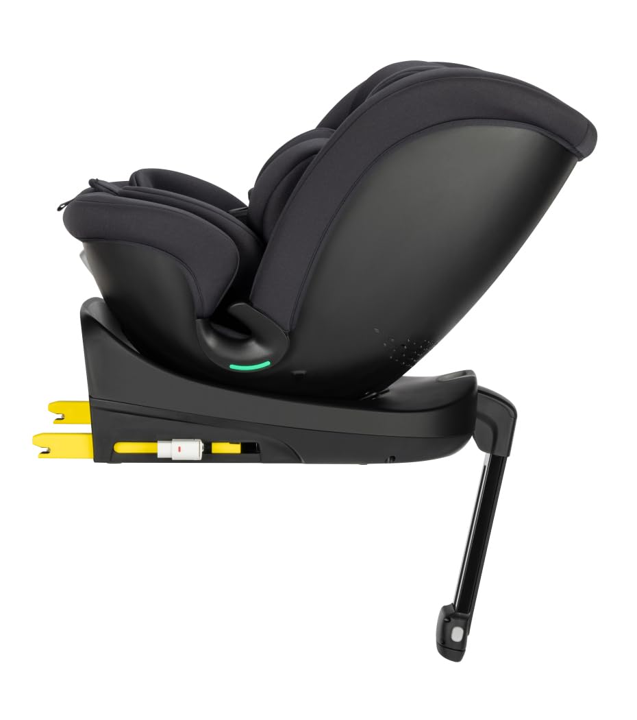 Bebeconfort Artemis 360 i-Size, Autositz 360 drehbar, 0–12 Jahre, 40–150cm, ISOFIX Kindersitz, Stützbein-Installation, 360-Grad-Drehung, 8 Liegepositionen, 12 Kopfstützenpositionen, Mineral Black