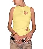 Photo Gallery kigrad donne y2k love heart cut out increspato crop canotte aderenti girocollo asimmetrico gilet pulito ragazze coquette, giallo, s Photo Gallery kigrad donne y2k love heart cut out increspato crop canotte aderenti girocollo asimmetrico gilet pulito ragazze coquette, giallo, s