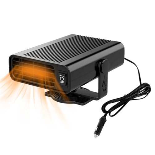 Gobesty 2 en 1 Calefactor Coche Mechero, 12V 150W Portátil Descongelador de Calentador Rápido Rotación 360°Conectar a Encendedor de Cigarrillos con purificación