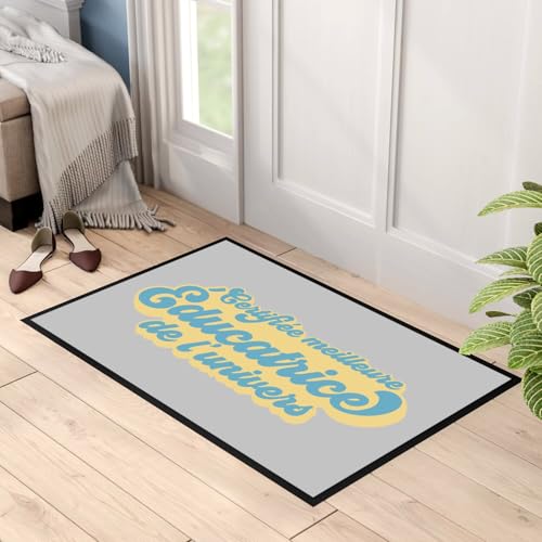 Paillasson gris éducatrice univers dimensions 60x40cm tapis