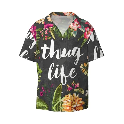 Chemise manches courtes homme imprimé fleurs look été chic et décontracté avec poche