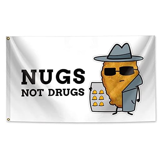 NUGS NOT DRUGS Funny Flag Room Logo 3X5 FT, Made of excellent fabric, sturdy, durable and brightly colored, it makes a great gift.