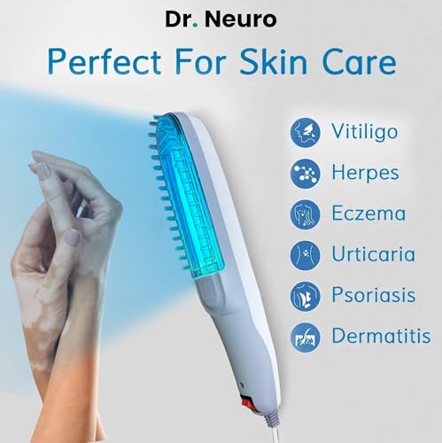Image of Dr. Neuro NarrowBand UVB Phototherapy Device with 311nm NBUVB Lamp | 5-Year Warranty | Home Treatment for Vitiligo, Psoriasis, Eczema & Dandruff | Safety UV Goggles And User Manual Included | Blue UV Light (White & Grey)