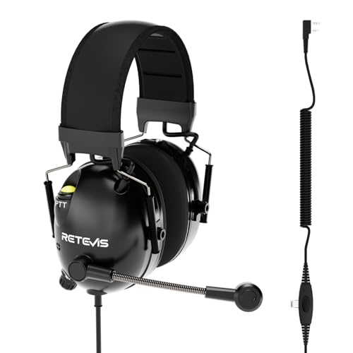 Retevis ANC �m�C�Y�L�����Z�����O 2�E�F�C���W�I�w�b�h�Z�b�g �I�[�o�[�w�b�h RT22 RT21 H-777 RT68 RA79�p Baofeng UV-5R 5RM BF-F8HP�ɑΉ� Waklie Talkie �w�b�h�Z�b�g �}�C�N�t�� 