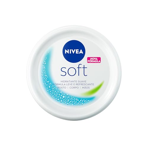 NIVEA Creme Soft 48g - Hidratação suave para rosto, mãos e corpo com fórmula leve e refrescante
