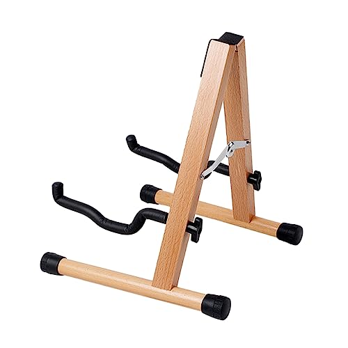Foldable Wooden Guitar Stand Skid Bracket for Acoustic Electric Bass Instruments Compact Lightweight Design for Home Use