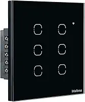 Intelbras Interruptor Inteligente Wi-Fi Touch EIW 1006 Preto 6 Teclas
