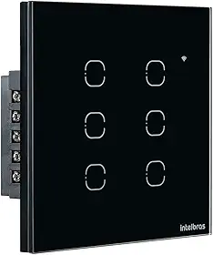 Intelbras Interruptor Inteligente Wi-Fi Touch EIW 1006 Preto 6 Teclas