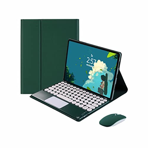 CLALOC Etui Clavier pour Xiaomi Tab Pad 5/5Pro MI Pad 6 /6Pro 2022/2023 11Inch avec Souris, Clavier QWERTY, Pavé Tactile Multifonction,Magnétique Détachable sans Fil Bluetooth,Dark Green,Pad 6